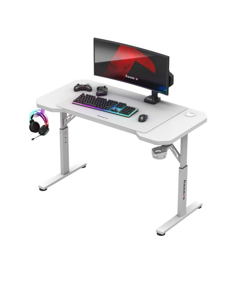 Huzaro Hero 2.6 Hvidt gaming-skrivebord #4