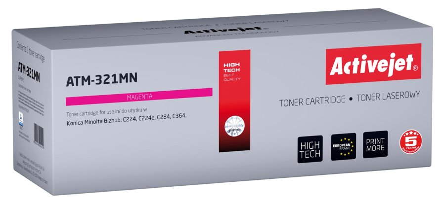 Activejet ATM-321MN tonerkassette (erstatning Konica Minolta TN321M; Supreme; 25000 sider; rd) #1