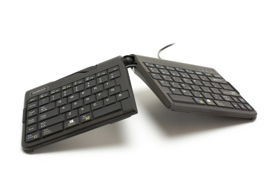 BakkerElkhuizen Goldtouch Travel Go2 Wired tastatur Kontor USB QWERTZ Tysk Sort #1
