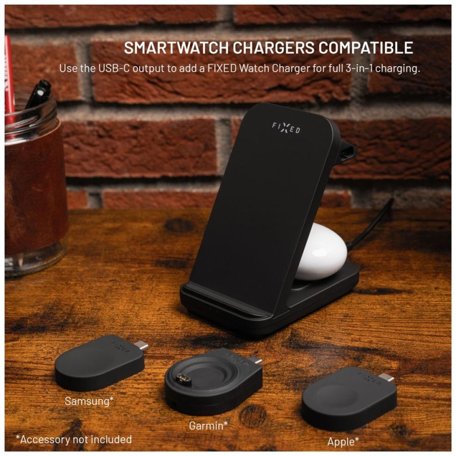 FIXED FIXPOS-U-BK oplader til mobil enhed SmartWatch, Smartphone, Hovedtelefoner Sort USB Tr�dl�s opladning Hurtig opladning Indend�rs #5