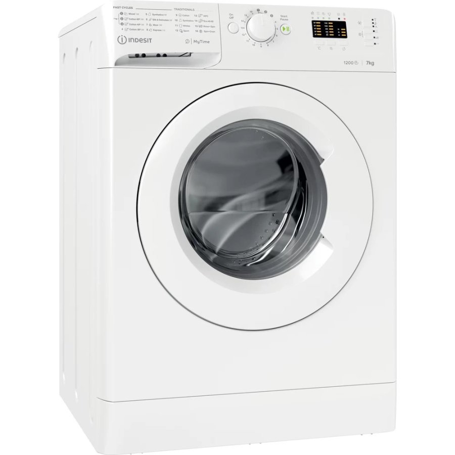 INDESIT | Washing machine | MTWA 71252 W EE | Energy efficiency class E | Front loading | Washing capacity 7 kg | 1200 RPM | Depth 54 cm | Width 59.5 cm | Display | LED | White #1