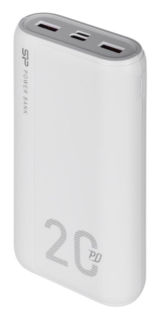 SILICON POWER QS15 Powerbank Eksternt batteri 20000 mAh 2x USB QC 3.0 1x USB-C PD (SP20KMAPBKQS150W) Hvid #1