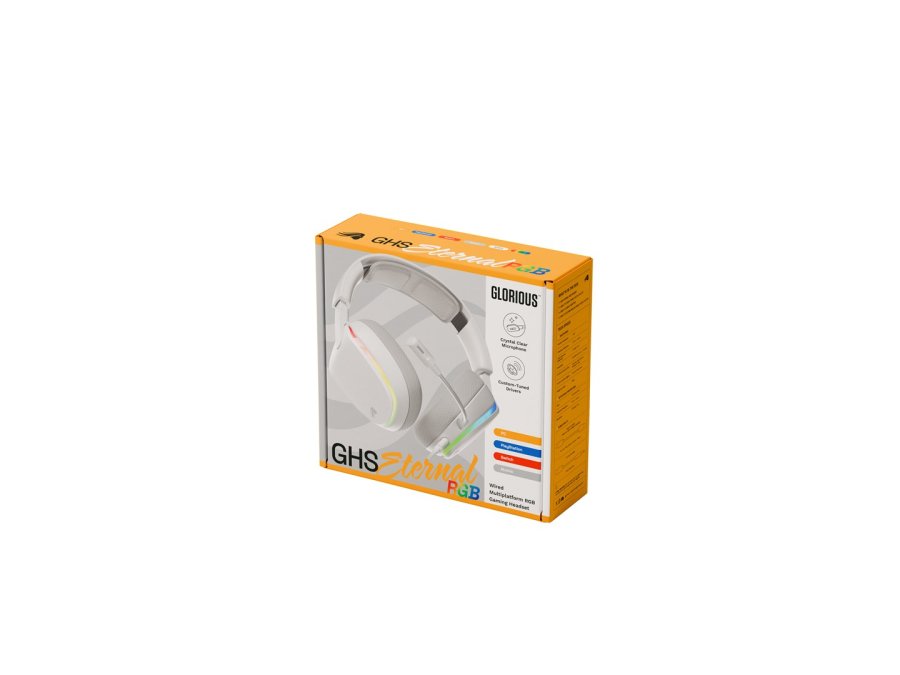 Glorious Gaming GHS Eternal RGB Headset Ledningsf�rt Spil USB Type-C Hvid #13