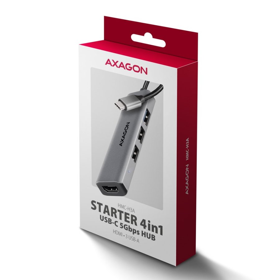 Axagon HMC-H3A dockingstation Ledningsfrt USB 3.2 Gen 1 (3.1 Gen 1) Type-C Slv #13