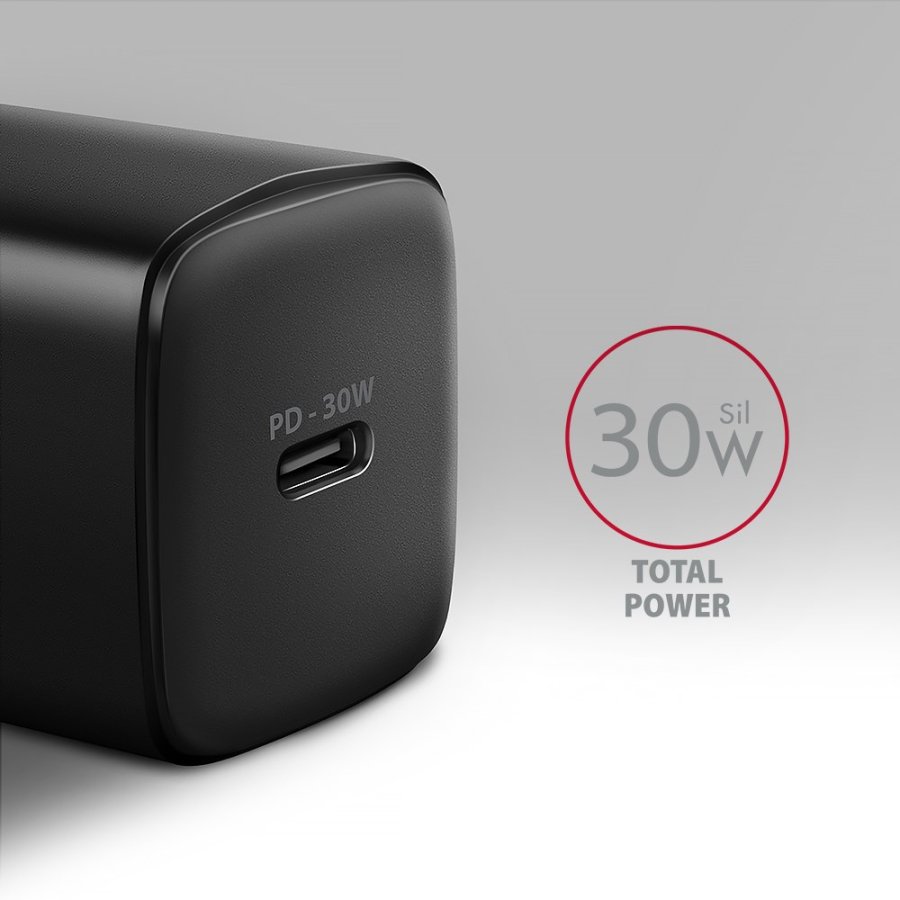 Axagon ACU-PD30 kroviklis jungiama tinkl PD 30W, 1x port USB-C, PD3.0/QC3.0/AFC/FCP/Apple Juoda Mobiltelefon, Smartphone, SmartWatch, Tablet, Universel, Ur Sort Vekselstrm Hurtig opladning Indendrs #2