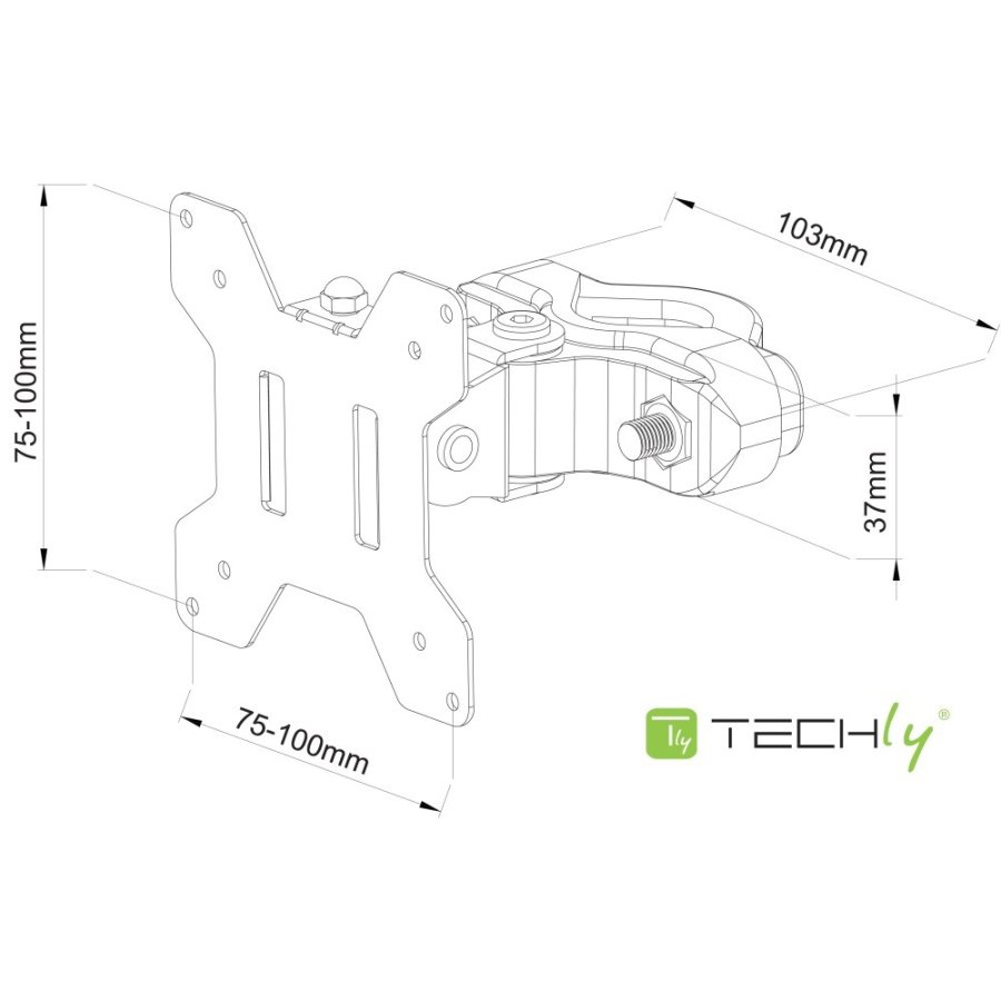 Techly ICALCD100BK Sort Skrivebord #3