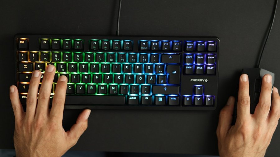 CHERRY G80-3000N RGB TKL tastatur Universel USB QWERTZ Tysk Sort #8
