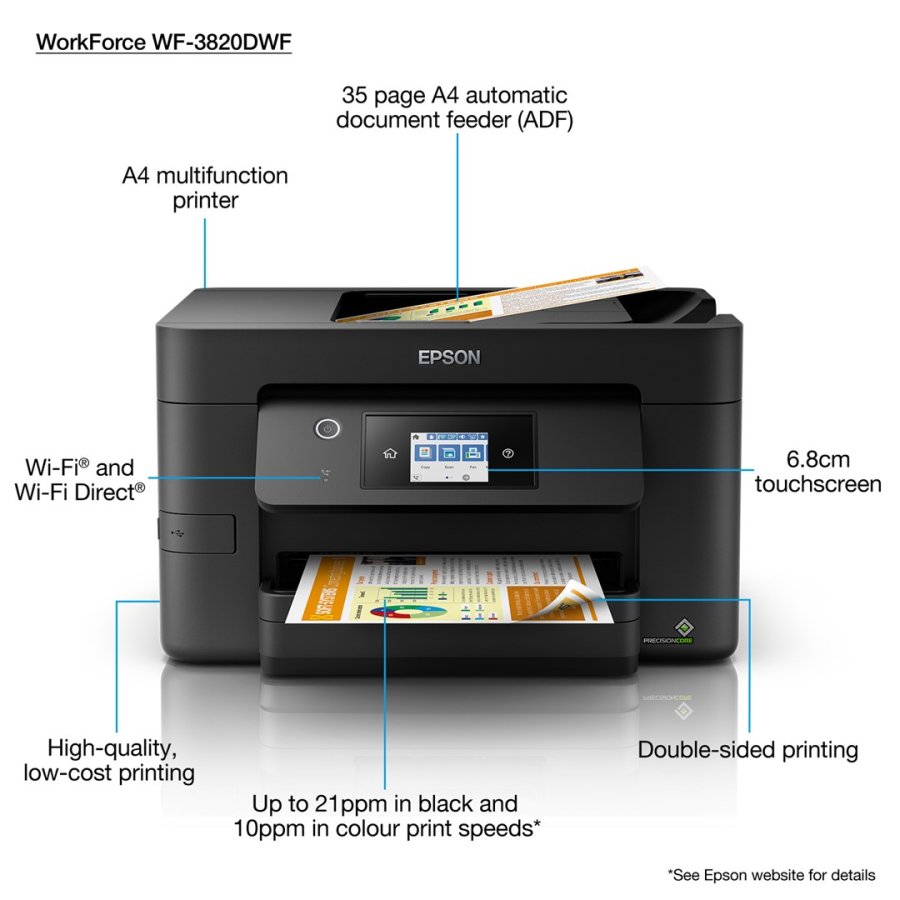 Epson WorkForce Pro WF-3820DWF Inkjet A4 4800 x 2400 dpi 21 sider pr. minut Wi-Fi #10