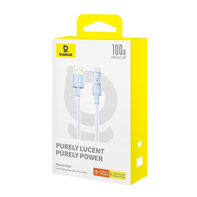 Baseus Gem USB A til USB C hurtigopladningskabel 1 m 100 W Bl #5