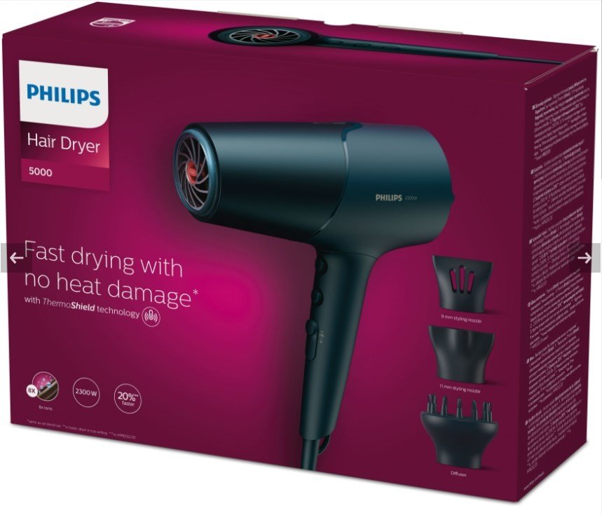 Philips 5000 series BHD512/20 h�rt�rrer 2300 W Bl� #8