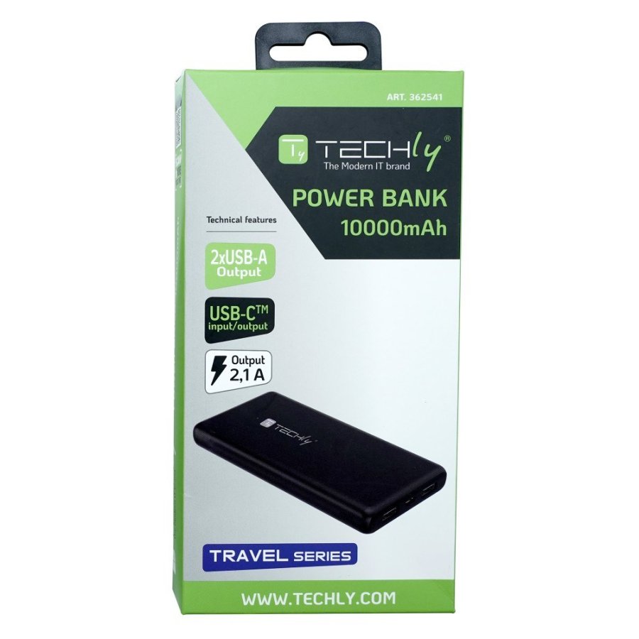 Techly I-CHARGE-10000 powerbank Lithium polymer (LiPo) 10000 mAh Sort #8