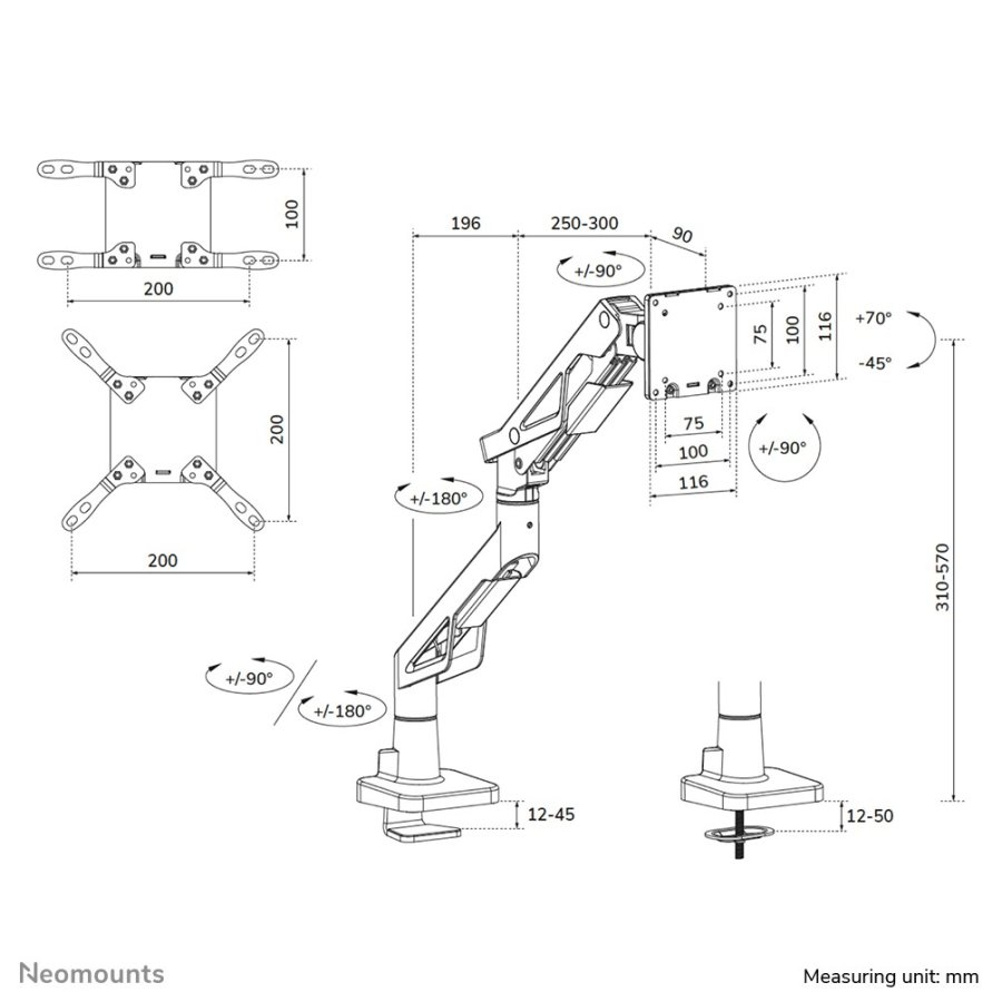 Neomounts DS70-256BL1 sk�rmbeslag og -stativer 144,8 cm (57