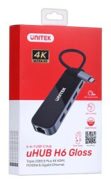 UNITEK HUB USB-C 3.1,RJ-45,3XUSB-A,HDMI,4K,PD100W #2
