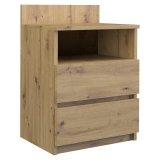 Topeshop M1 ARTISAN sengelampe & sengebord 2 skuffe(r) Egetr #1