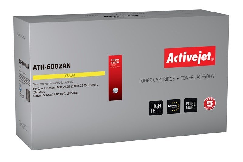 Activejet ATH-6002AN (erstatning HP 124A Q6002A, Canon CRG-707Y; Premium; 2000 sider; gul) #1