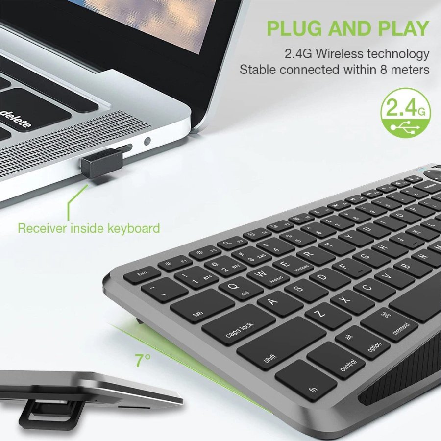 Techly ICTB9801TB tastatur Universel RF trdls + Bluetooth QWERTY US engelsk Sort #6
