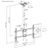 Loftmonteret TV-holder til Maclean, maks. belastning 60 kg, 43-86