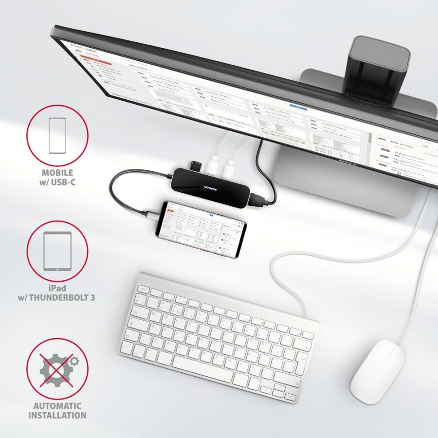Axagon HMC-6H4A dockingstation Ledningsf�rt USB 3.2 Gen 1 (3.1 Gen 1) Type-C Sort, Gr� #6