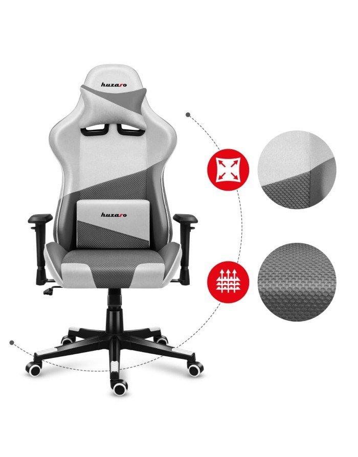 Huzaro Force 6.2 PC gamingstol Spand (vugge) sde Gr, Hvid #21