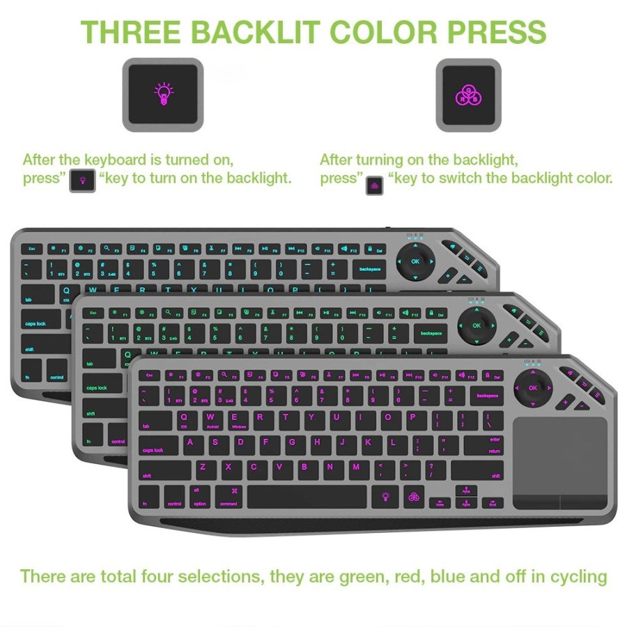 Techly ICTB9801TB tastatur Universel RF trdls + Bluetooth QWERTY US engelsk Sort #15