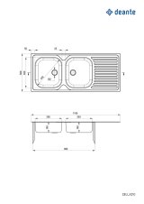 Vask DEANTE Techno (ZEU321) stl 2 skle med aflb Slv #3
