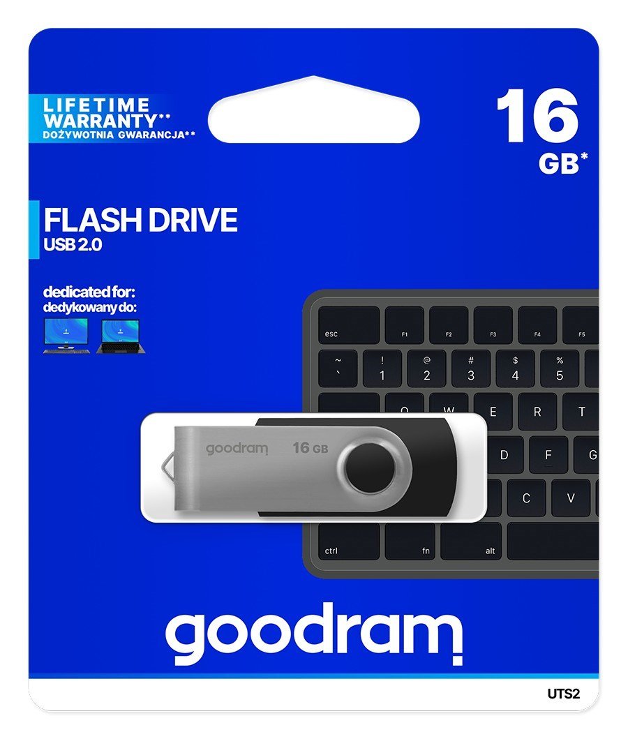Goodram UTS2 USB-ngle 16 GB USB Type-A 2.0 Sort, Slv #5