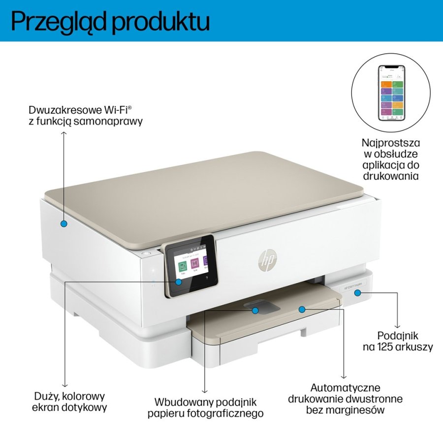 HP ENVY Inspire 7220e Trdlst All-in-One Farve Printer, Instant Ink; Kopimaskine, scanner #11