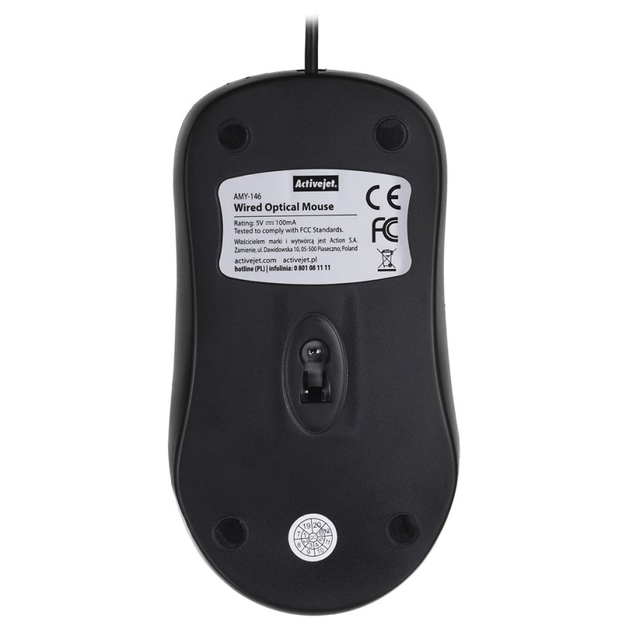 Activejet AMY-146 mus USB Type-A Optisk 1000 dpi Ambidextrous #3