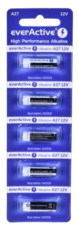5 x everActive 27A 12V alkalinebatterier - blister 5 stk. #1