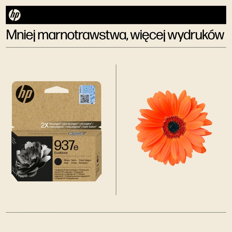 HP Original 937e EvoMore-bl�kpatron, sort #37