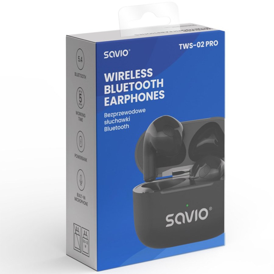 SAVIO TWS-02 PRO Trdlse hovedtelefoner #8