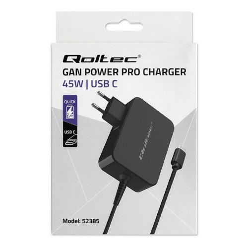 Qoltec 52385 oplader til mobil enhed Laptop, Brbar spillekonsol, Strmbank, Smartphone, SmartWatch, Tablet Sort Vekselstrm Hurtig opladning Indendrs #10