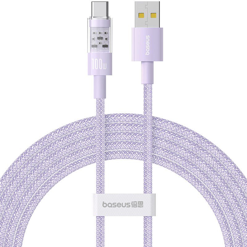 Baseus Gem USB A til USB C hurtigopladningskabel 2 m 100 W Lilla #1