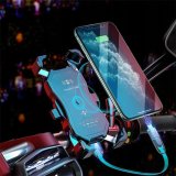 MOTORCYKEL TELEFONHOLDER FREEDCONN MC1W MED INDUKTIV OPLADER + BM2R FASTGRELSE AF HOVEDRR #3