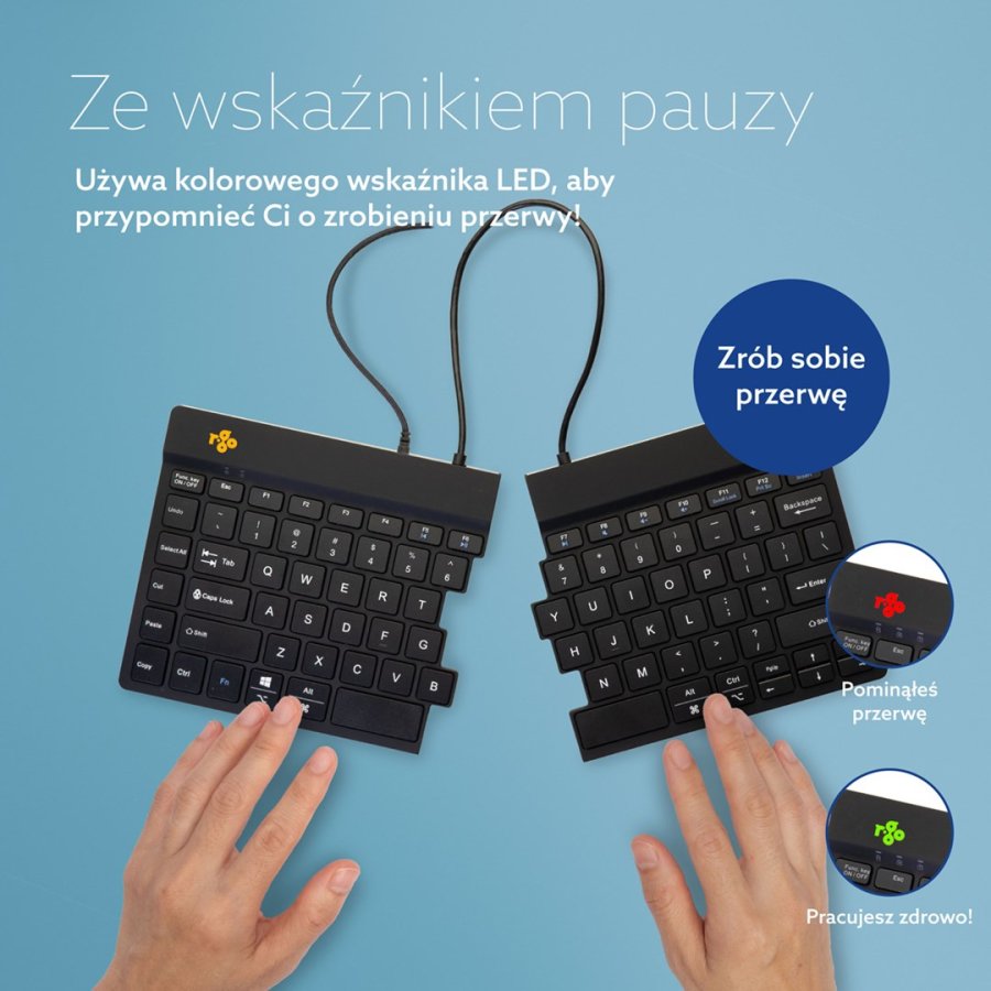 R-Go Tools Ergonomisch toetsenbord R-Go Split Break v2 met pauzesoftware, gesplitst toetsenbord, QWERTY (US), bedraad, zwart #13