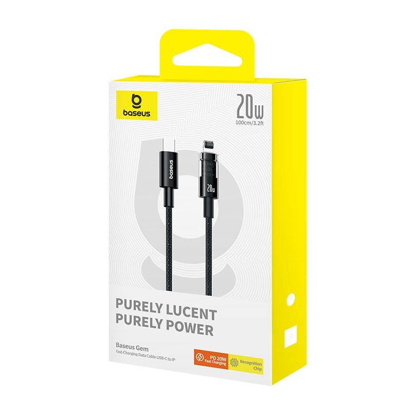 Baseus Gem USB-C til iP hurtigopladningskabel 1 m 20 W Sort #5