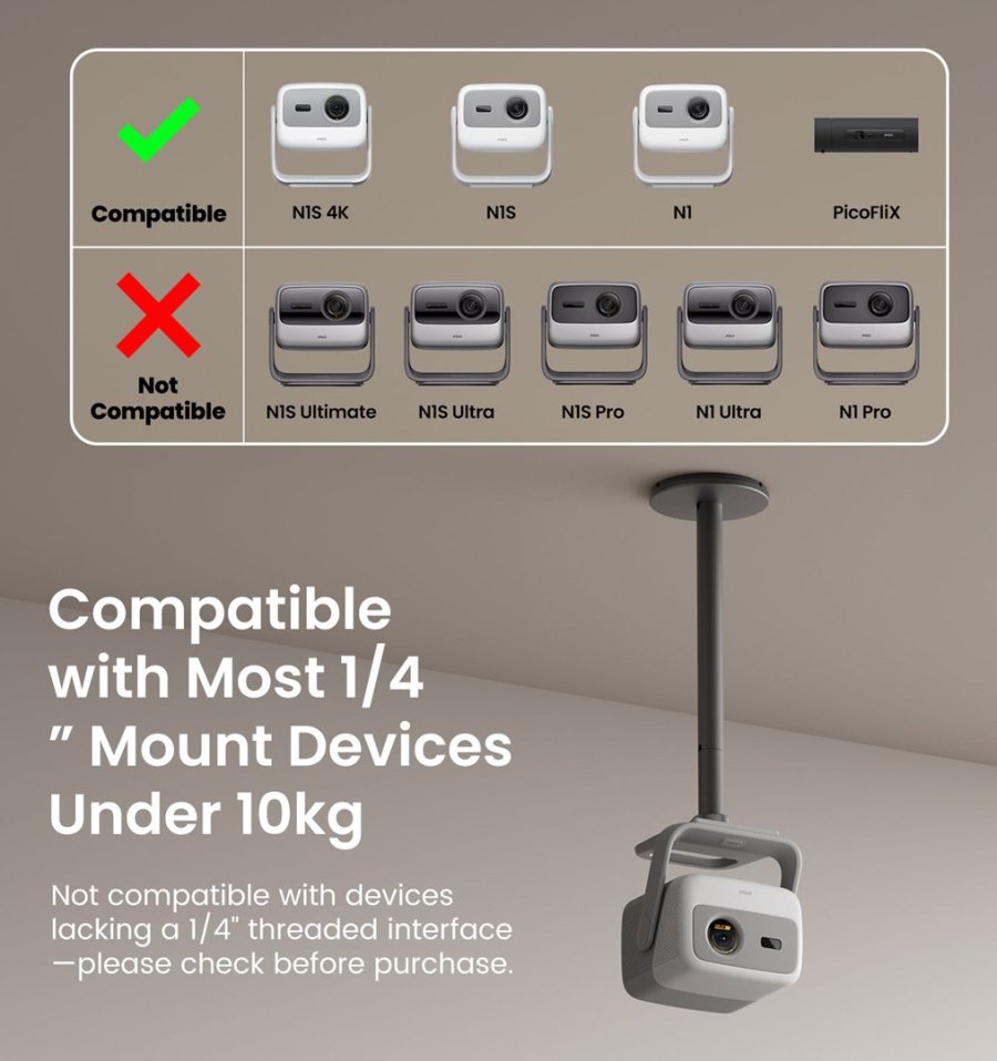 JmGO Ceiling Mount monteringsbeslag til projektor Loft Gr� #2