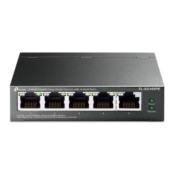 TP-Link TL-SG105PE netv�rksswitch Administreret L2 Gigabit Ethernet (10/100/1000) Str�m over Ethernet (PoE) Sort #1