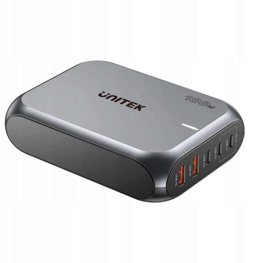 GaN-netoplader - Unitek P1234AGY01-EU | 188W 3x USB-C 2x USB-A #4