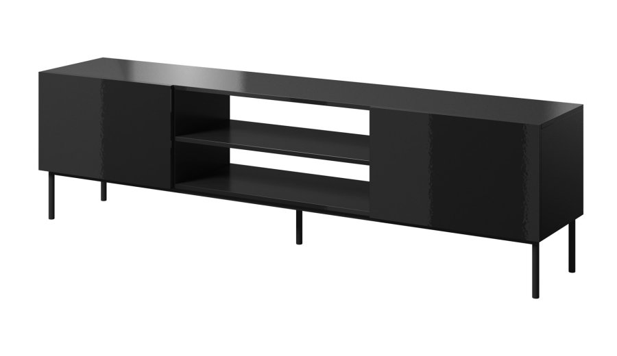 RTV SLIDE 200K kabinet p sort stlramme 200x40x57 cm, alt i blank sort #1