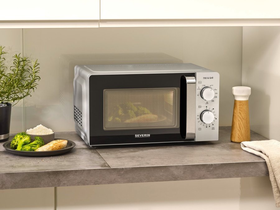 Severin MW 7780 mikroblgeovn Sort, Slv Grill mikroovn Bordplade 17 L 700 W #7