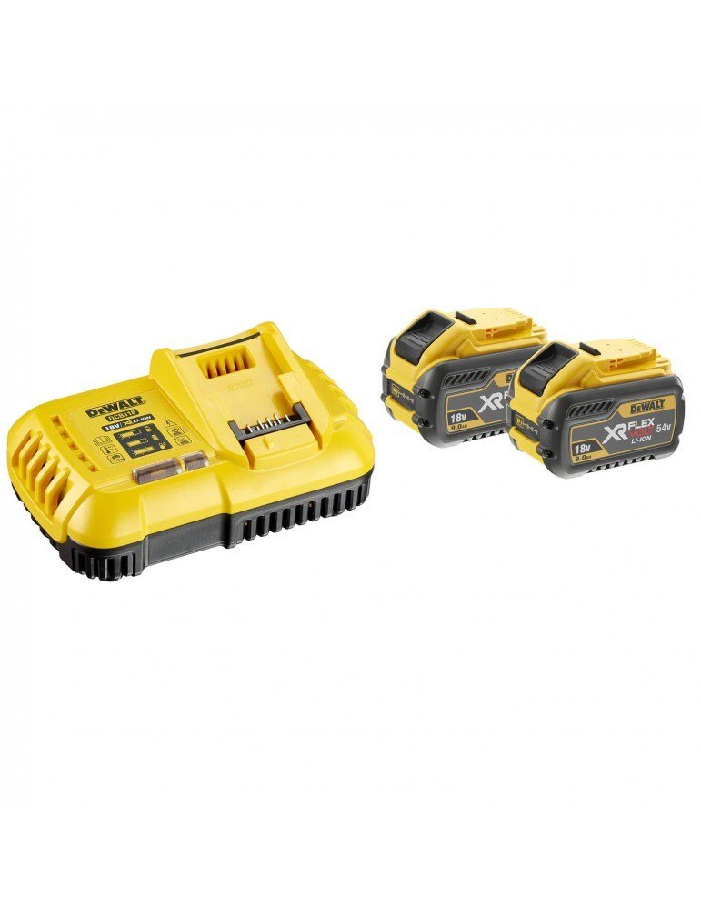 Forsyningsst DEWALT FLEXVOLT 2x DCB547 54V 9,0 Ah batteri + oplader DCB118 Gul, Sort #1