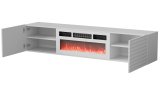 Cama RTV-skab TULA 183x35x37 hvid mat + hvid kaminplade #2