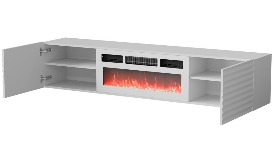 Cama RTV-skab TULA 183x35x37 hvid mat + hvid kaminplade #2