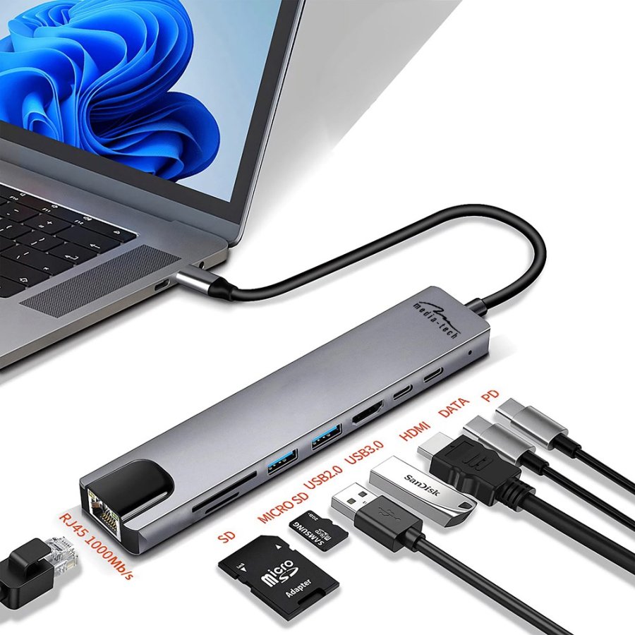 MEDIA-TECH USB-HUB 8 I 1 GIGA LAN-HUB MT5046 #5