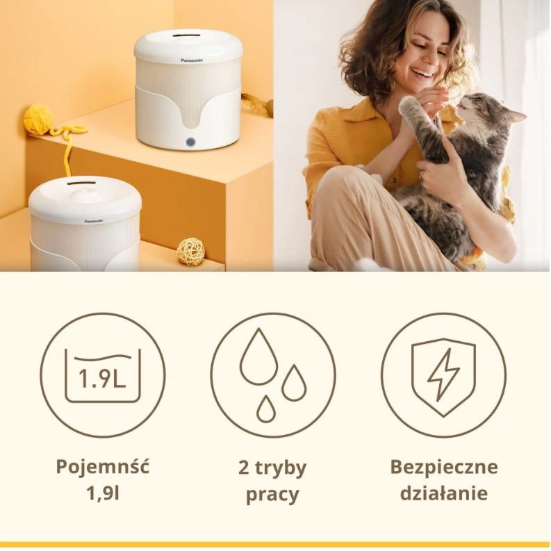 Panasonic CP-JNW01CW vandskl og foderautomat til hund og kat Plast Hvid Automatisk vandautomat til kledyr #10