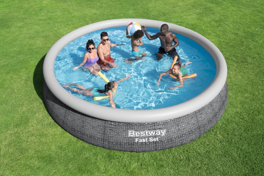 Bestway Fast Set 57313 swimmingpool til over jorden Indrammet pool Rund 9677 L Gr� #12