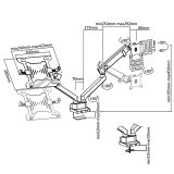 Maclean MC-813 Dual Desk Mount for a Monitor and a Laptop 17 