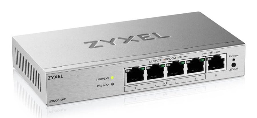 Zyxel GS1200-5HPV3 Administreret L2 Gigabit Ethernet (10/100/1000) Str�m over Ethernet (PoE) Desktop Gr� #2
