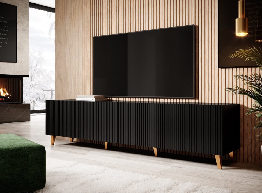 Cama RTV-skab PAFOS 200x42x52 Sort mat #6
